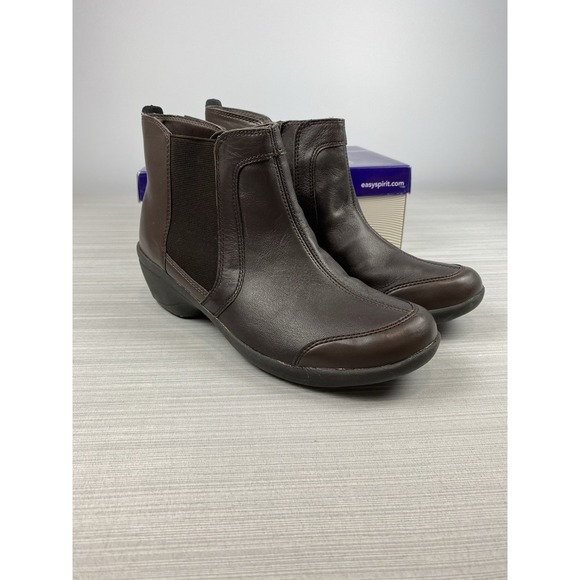 Easy Spirit Shoes - Easy Spirit Explore 24 Brenley Ankle Boots Booties Leather Dark Brown‎ Size 10